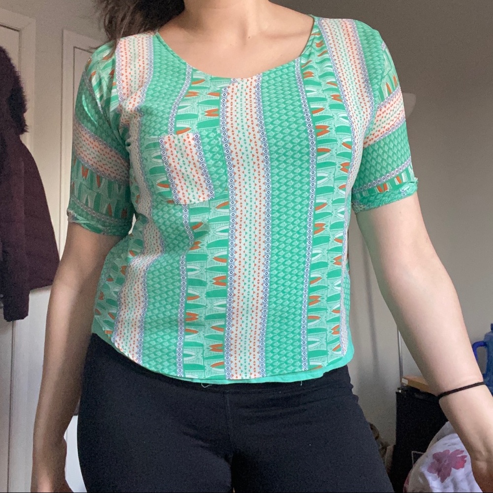 Anthro Meadow Rue Short Sleeve Pocket Shirt